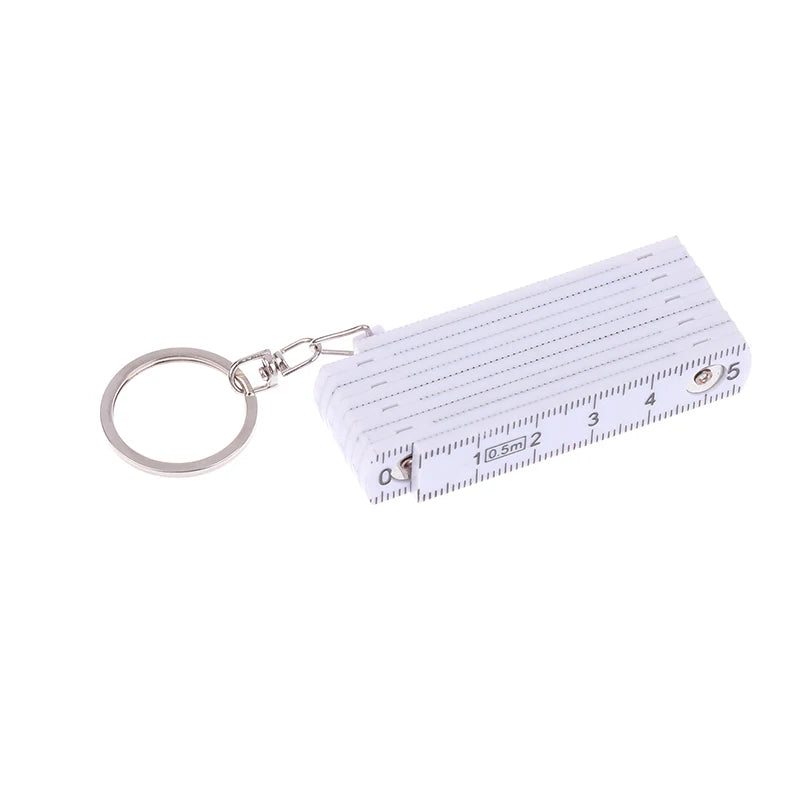 1Pc  For Travel Woodworking Bricklaying Home 0.5 Meter 10 Fold Keychain DIY Plastic High Precision Folding Ruler Can Be Stored