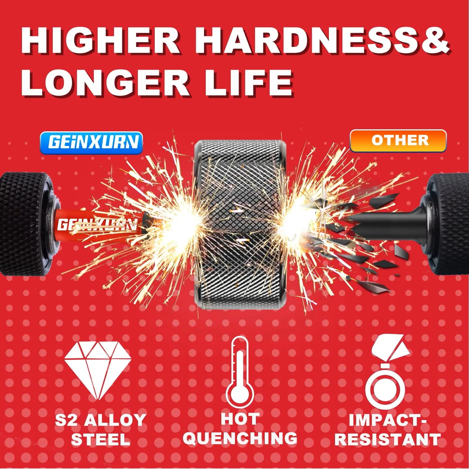 Geinxurn 2In S2 Magnetic T20 Torx Bits With Base, Motorcycle Repair Tools&Suitable for Motorcycle Maintenance