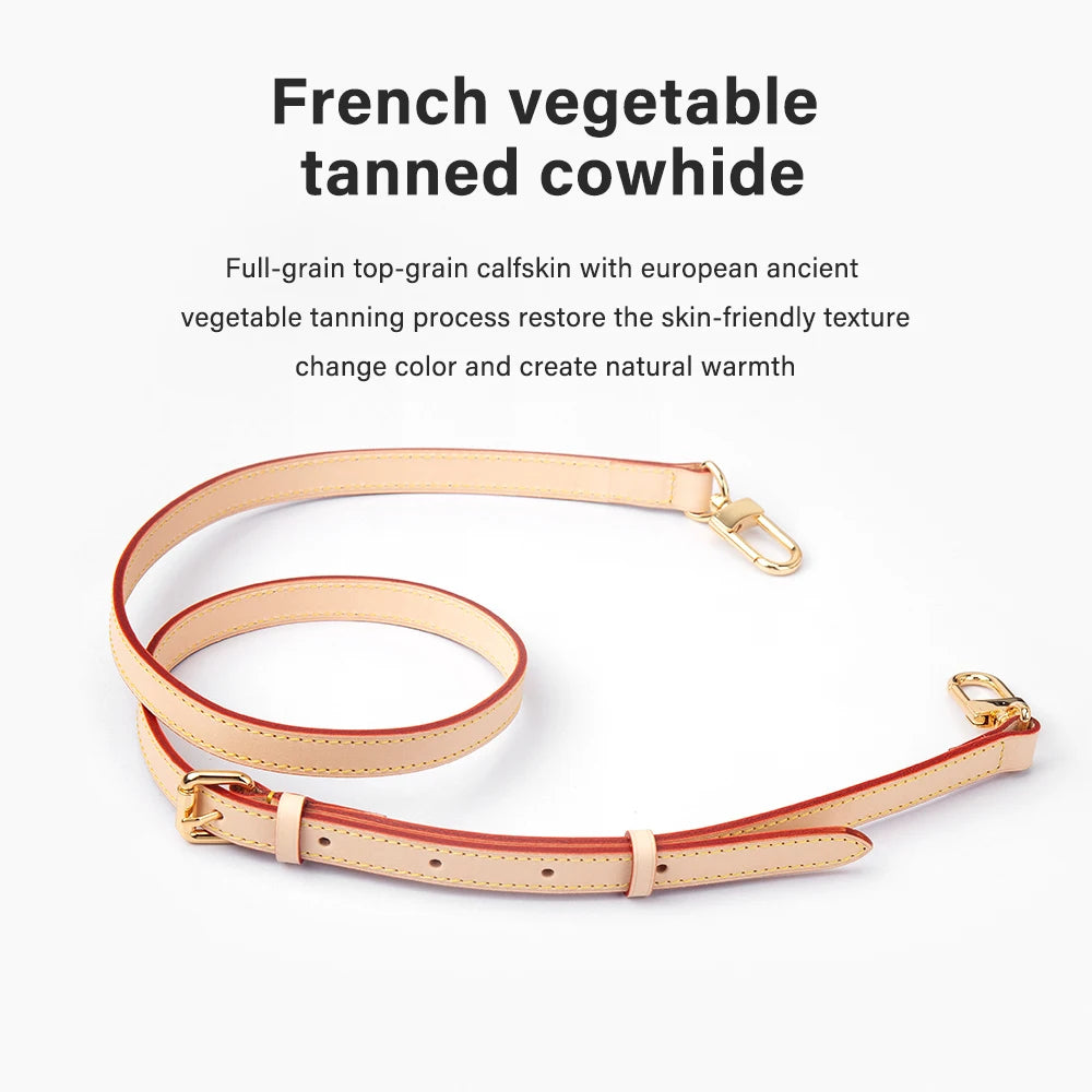 CRAZYSMITH Bag Strap for LV Speedy 20 25 30 Shoulder Straps 100% Genuine Leather Adjustable Crossbody Long Bags Belt 120cm Acces