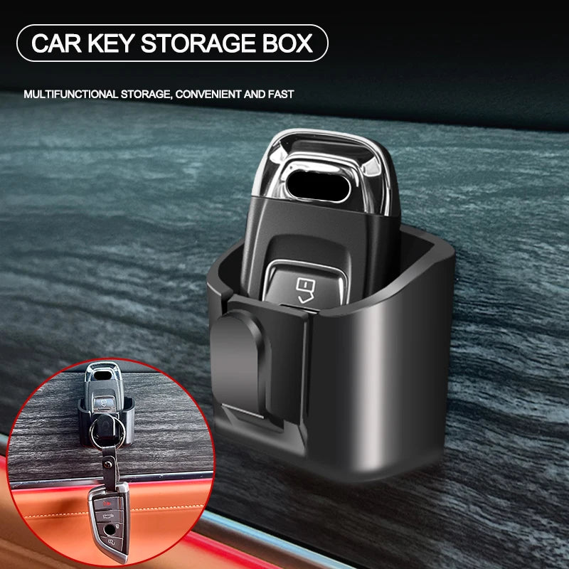 Car Key Storage Box Dashboard Compact Key Storage Organizer Universal Self-Adhesive Car Key Stowing Tidying Auto Accessorie
