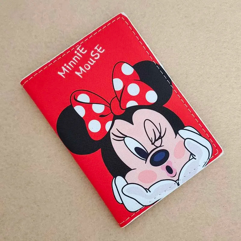 2023 Disney Mickey Minnie Mouse Travel Accessories Passport Cover Holder PU Leather Unisex ID Bank Card Holders Wedding Gifts