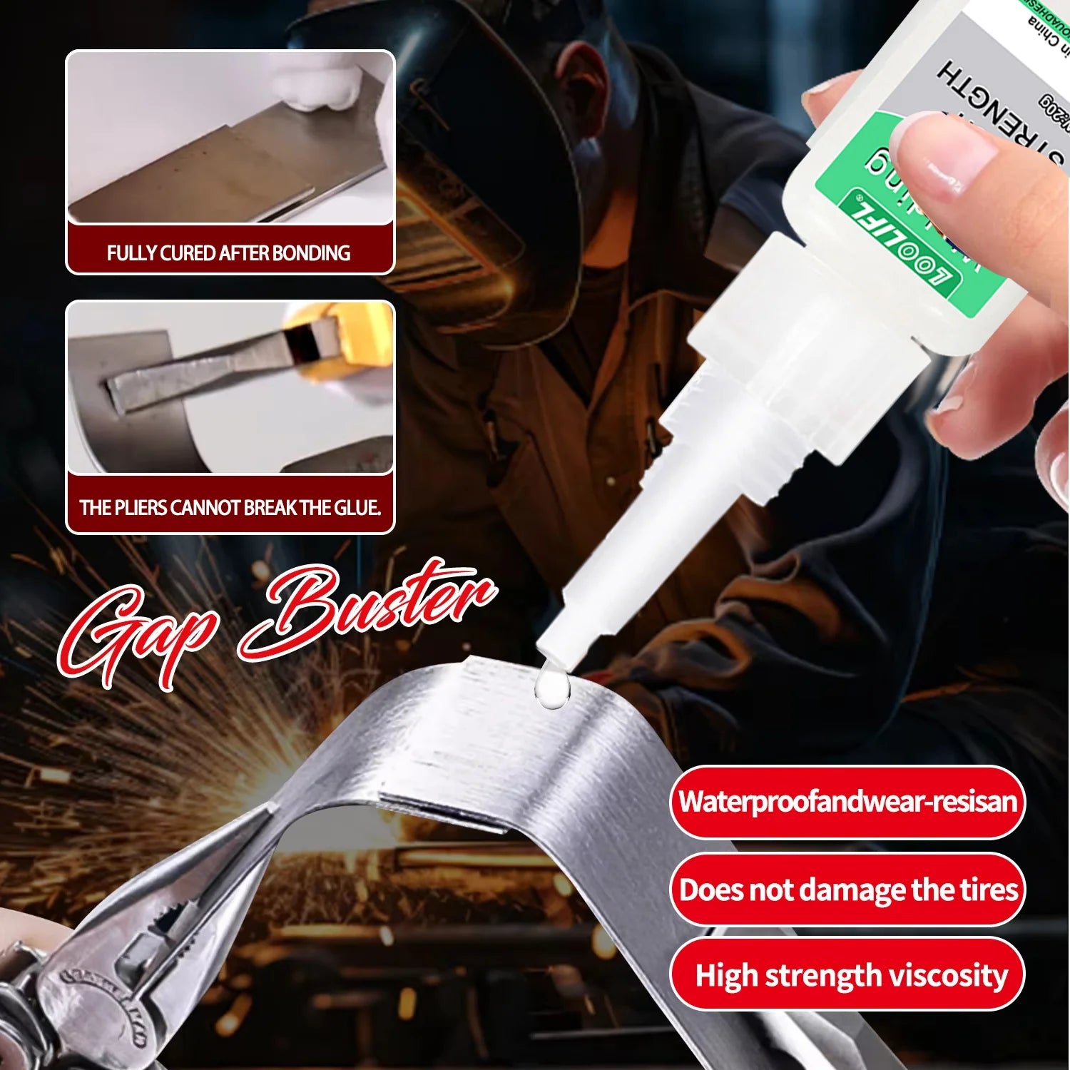 LOOLIFL Super glue 8PCS Welding High Strength Oily Glue Universal Superglue Mighty Instant Glue for DIY Ceramic Metal Glass 20g