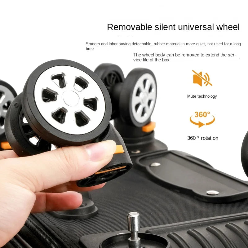 Large Capacity Suitcase with Combination Lock Luggage Travel Boardable Waterproof Oxford Fabric Trolley Case 28-Inch Oversized