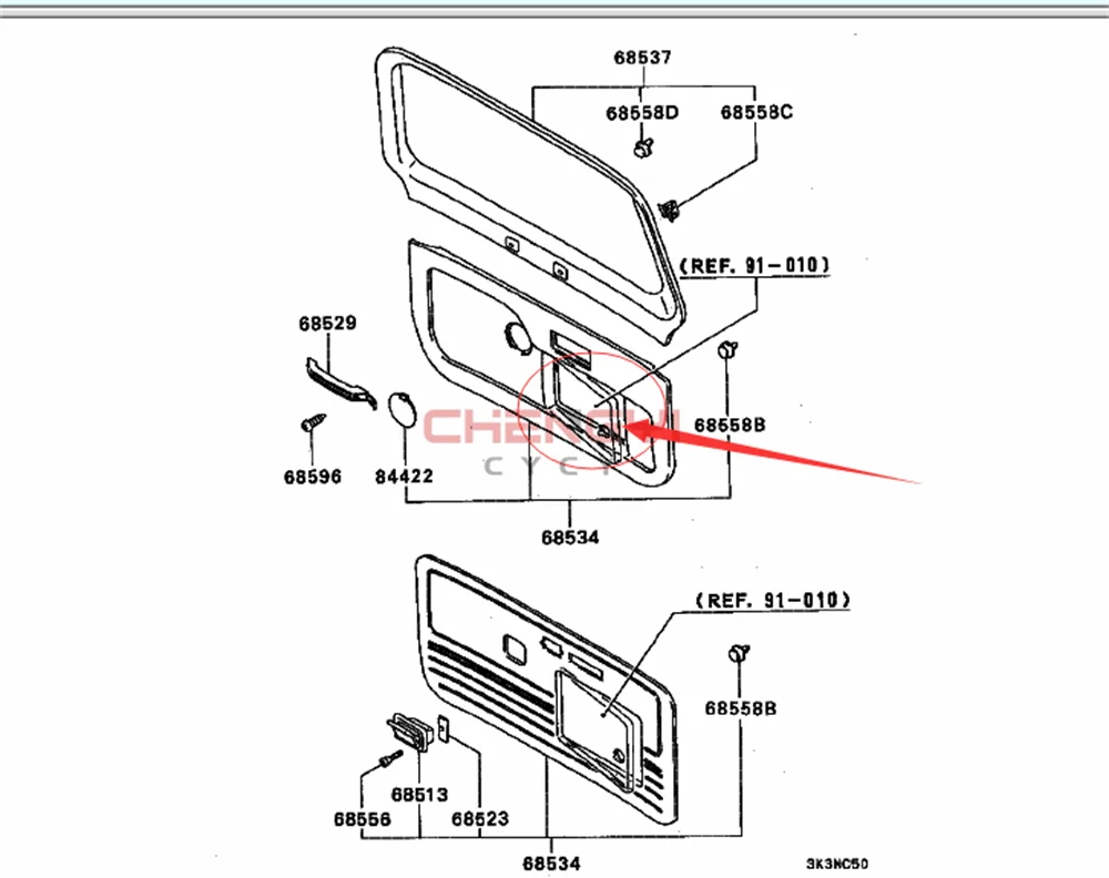 Car Rear Tail Trunk Door Work Fix Tool Box For Pajero For Montero Shogun V31 V32 V33 V43 V45 MB621040 MB621043