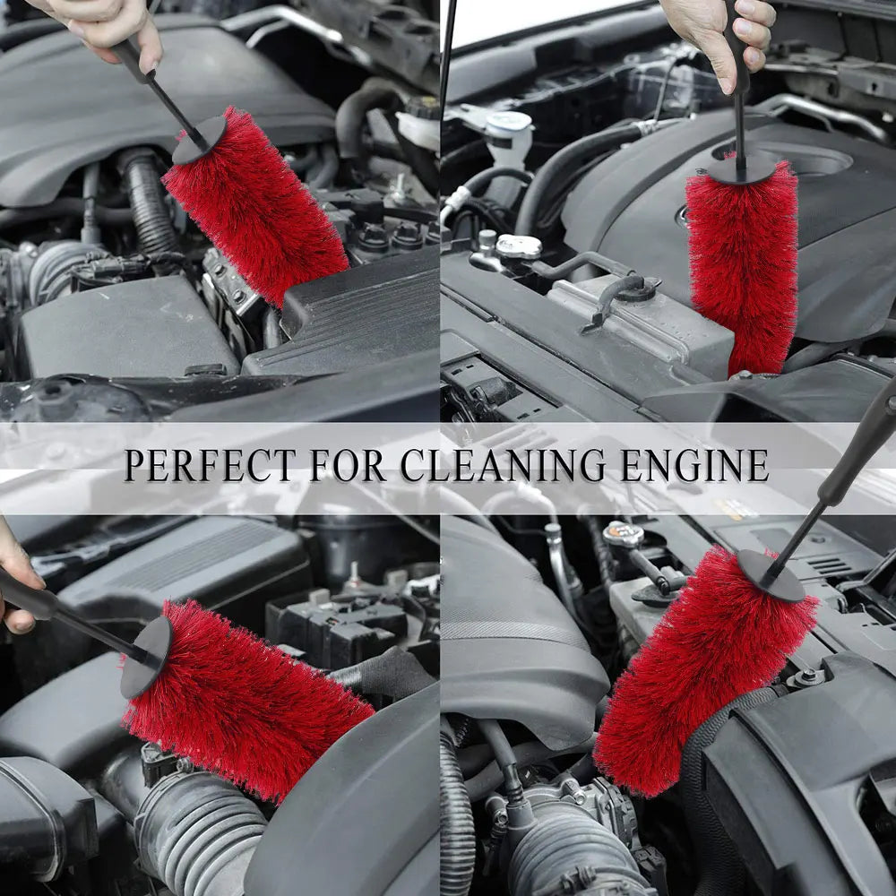 Car Wheel Wash Brush Multifunction Car Wheel Rim Tire Cleaning Brush Soft Non Scratch Auto Care Detailing Washing Tools