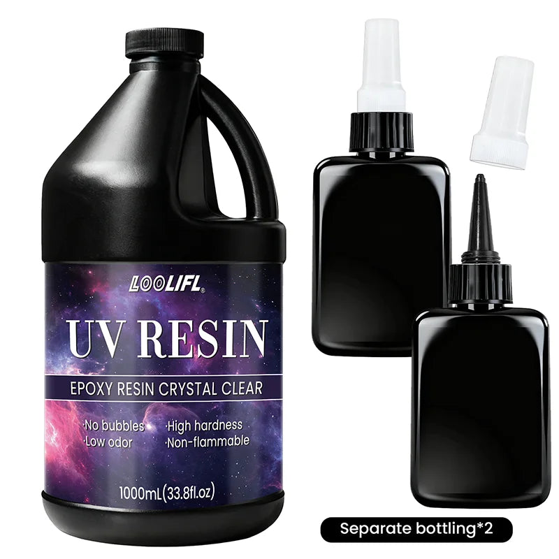 LOOLIFL, 183 high transparency UV resin adhesive, touchable adhesive, DIY、 Model, nail art, with accelerated curing lamp