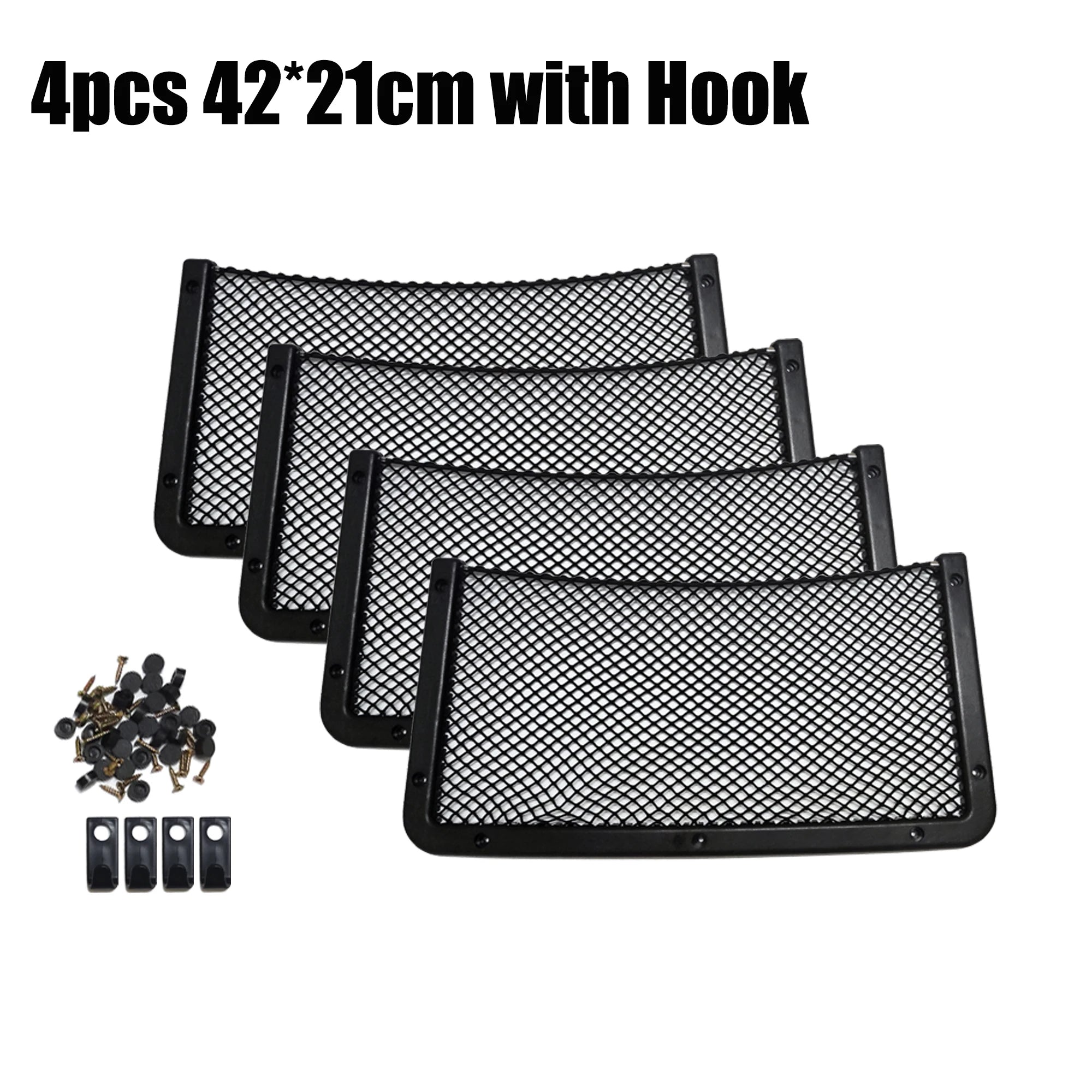 Black Multi Size Car Organizer Net Pocket Car Net Bag Phone Holder Rack Storage Mesh For Car Caravan Motorhome 42x21cm 36x18cm
