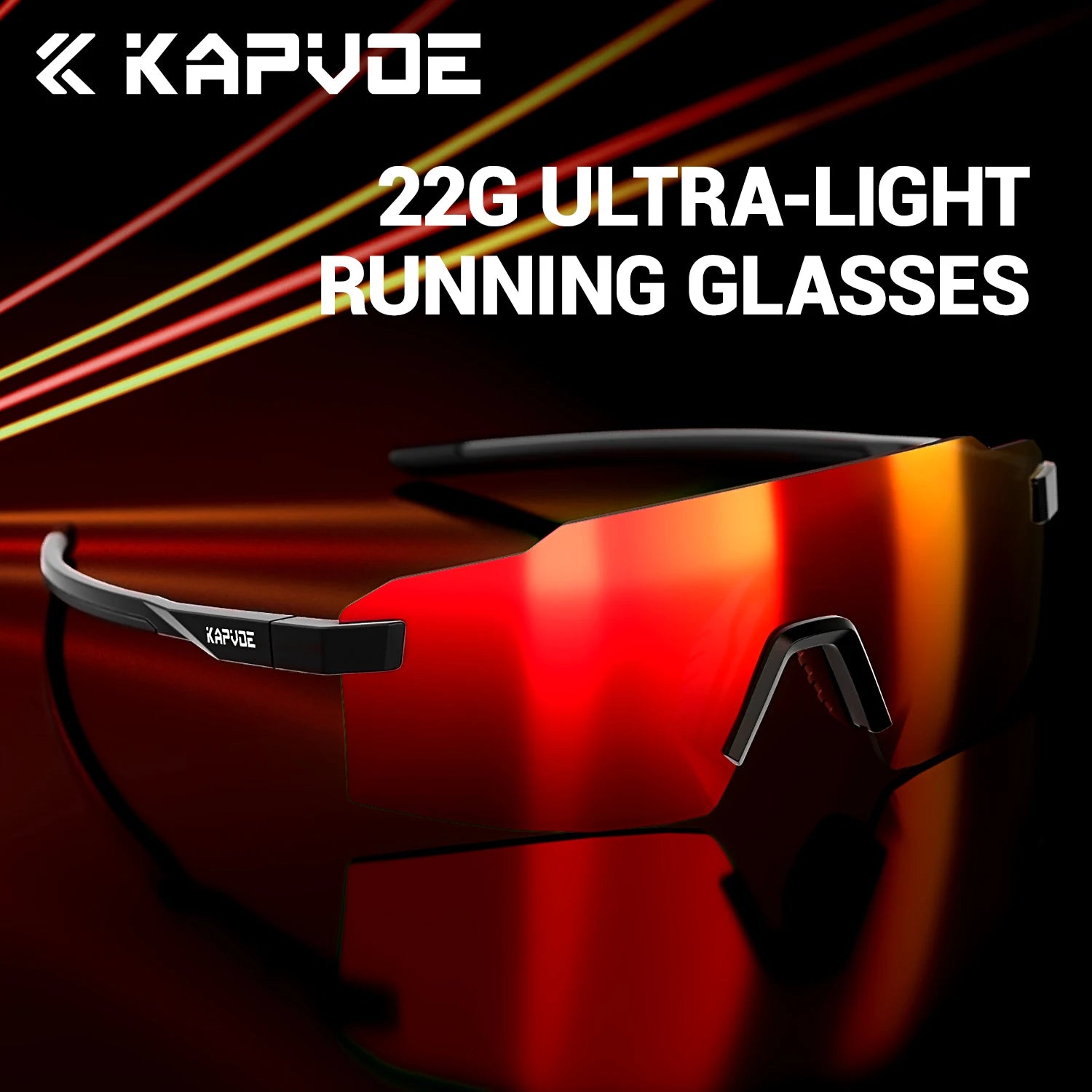 Kapvoe Light-Weight Runnning Sunglasses Cycling Glasses for Men Wide Vision Adjustable Nose Pad Women UV400 Hiking Eyewear