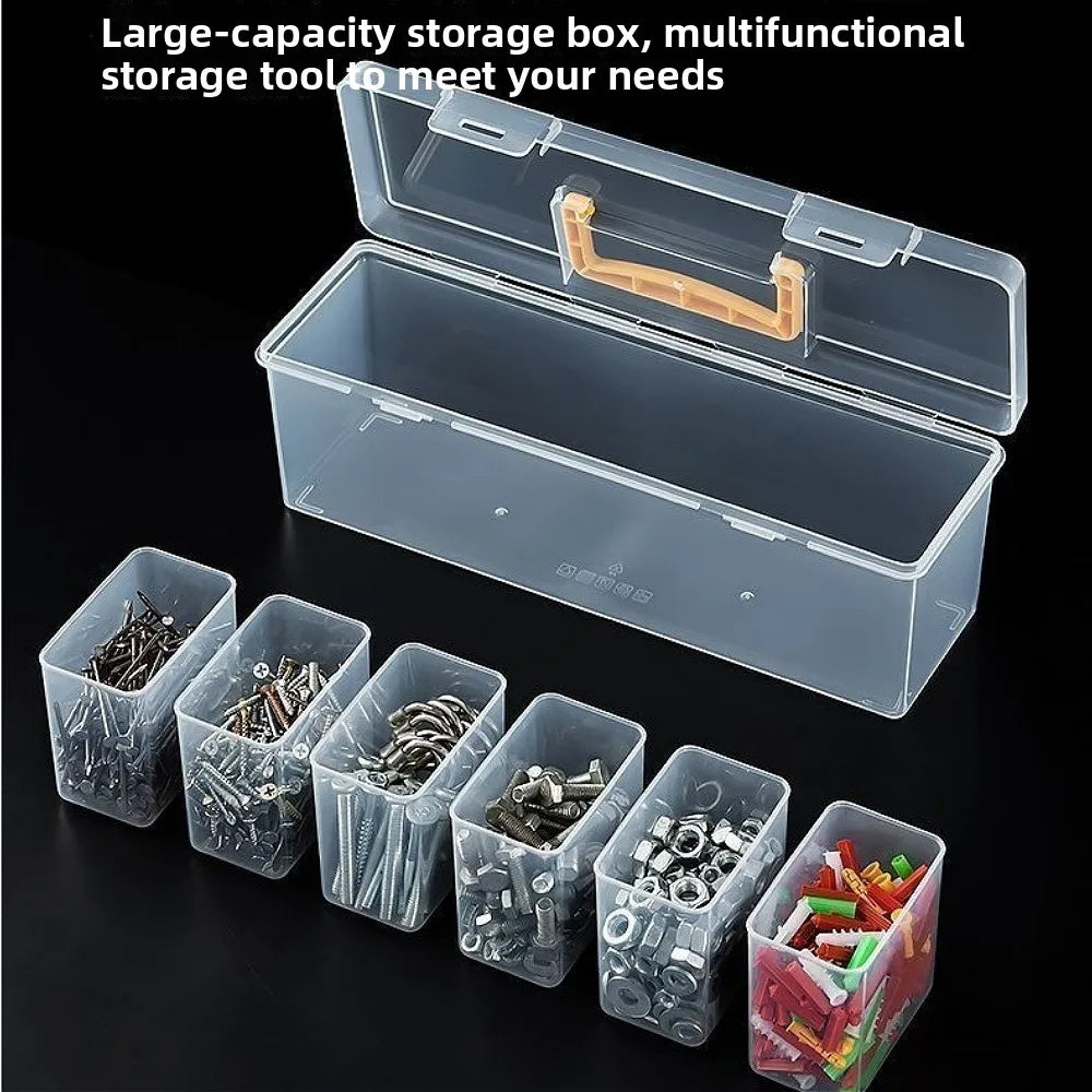 Portable Hardware Organizer Cases Lightweight Multi Grid Design Practical Storage Boxes for Screws Wrenches Home Arrangement