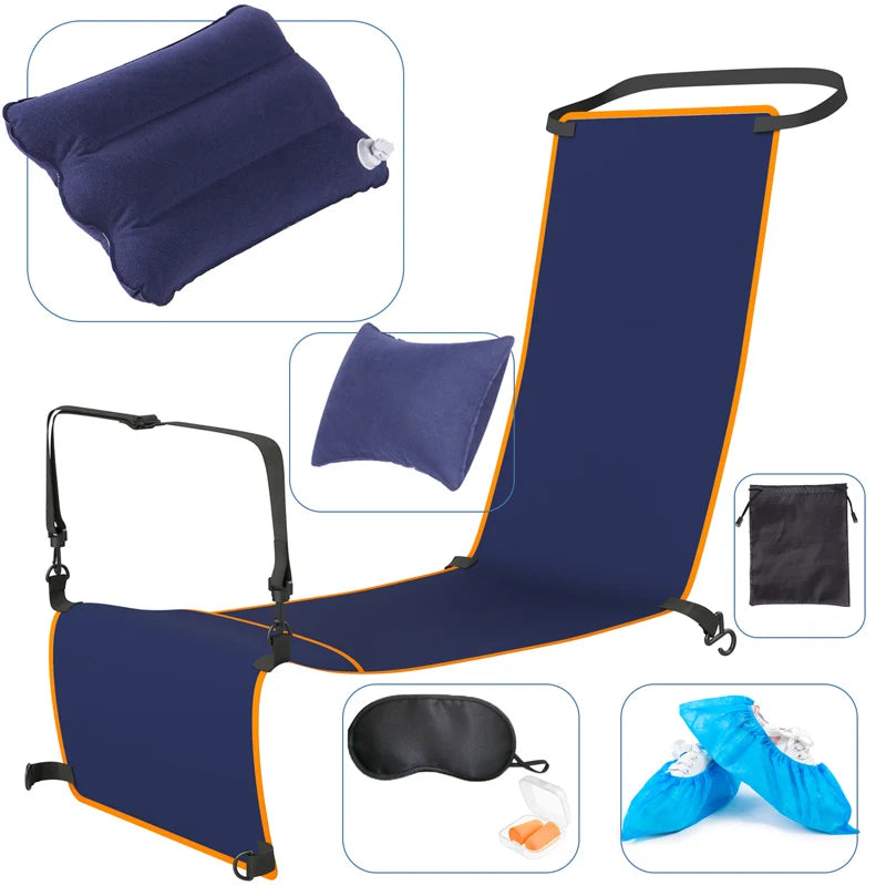 Car Travel Hammock Childen Adults Long Distance Travel Sleeping Bed Bus Hammock Accessories Rests Feet Legs Sleep Artifact