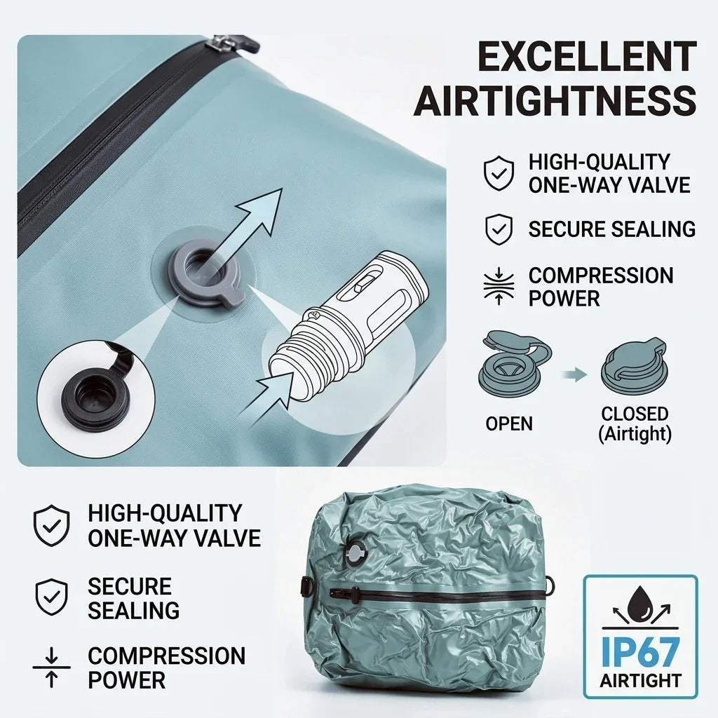 Vacuum Compression Seal Travel Bags PVC Nylon Water Repellent Clothes organizers storage  Reusable Space Saver Bag For Traveling