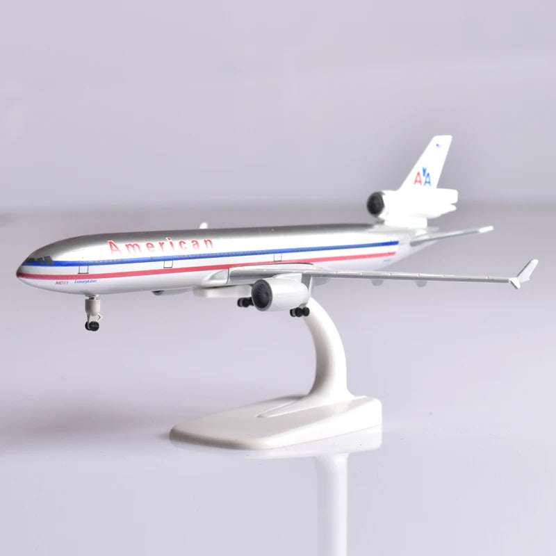 JASON TUTU 20CM Diecast Metal Planes American McDonnell Douglas MD-11 Plane Airplane Model Aircraft Model Collect Gifts ﻿