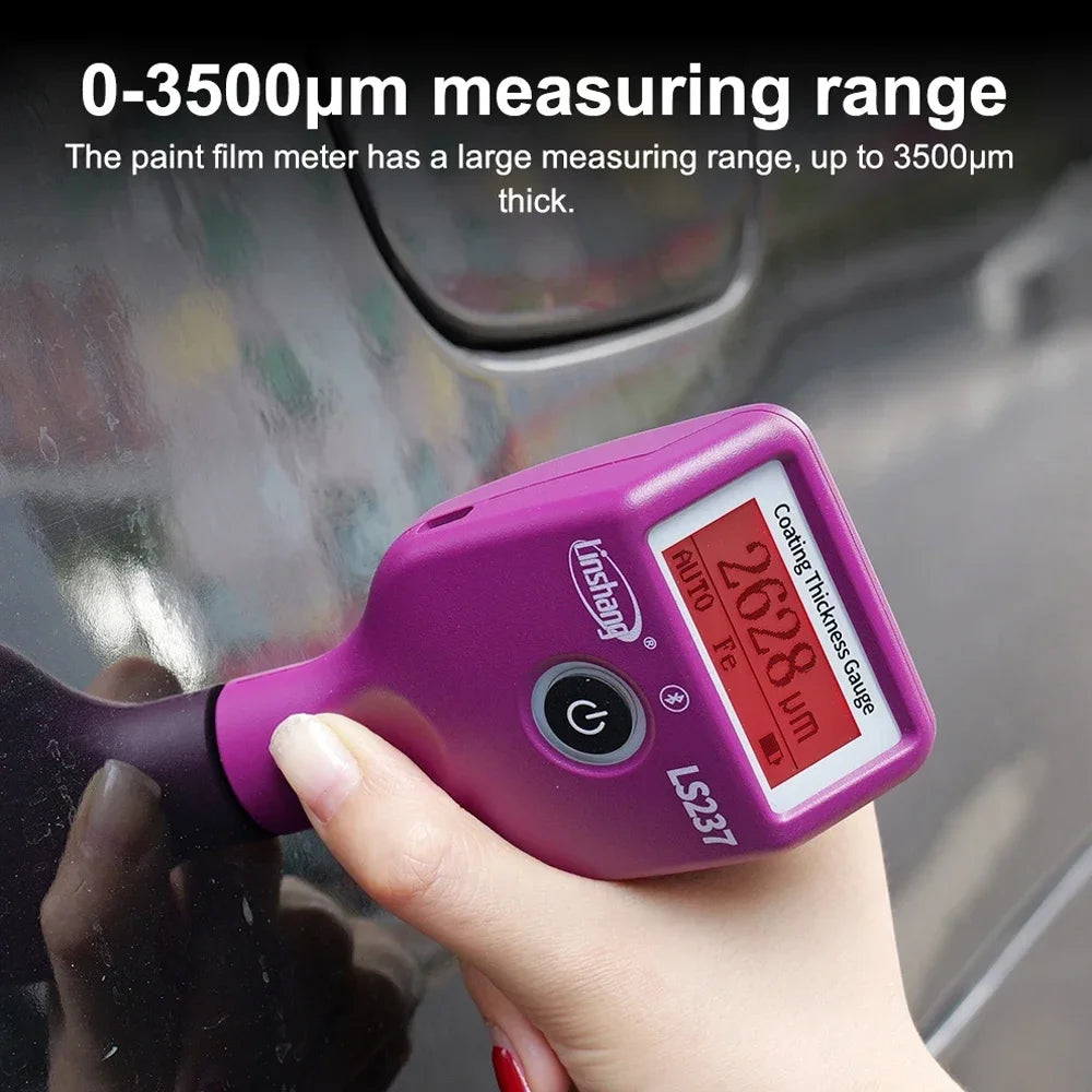Linshang LS237 Car Paint Thickness Gauge Checking Auto Coating Identify Ferrous Putty with Three Color and Rotatable Screen