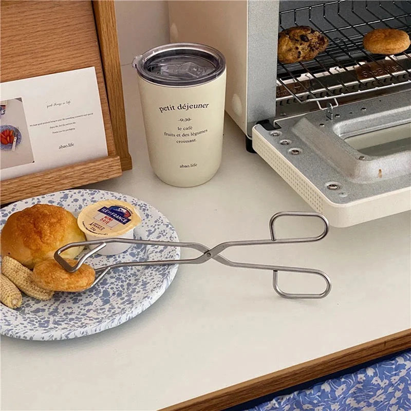 304 Stainless Steel Scissor-Shaped Barbecue Clip Hotel Steak Clip Barbecue Food Clip Bread Clip Kitchen Tool