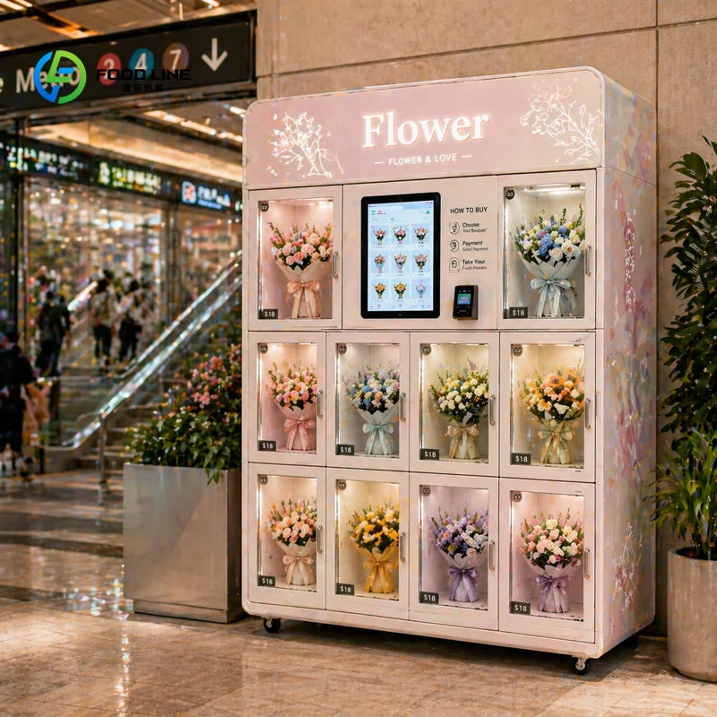 Customized Smart Automatic Flower Vending Machine for Sale Fresh Bouquet Dispenser Wholesale Price Buy Floral Kiosk