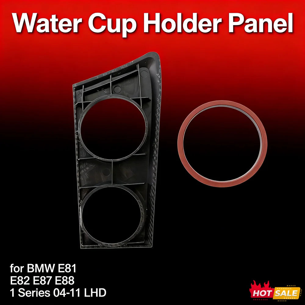 Water Cup Holder Panel Decor Cover Gloss Black Car Cup Holder Stand Carbon Fiber for BMW E81 E82 E87 E88 1 Series 2004-2011 LHD