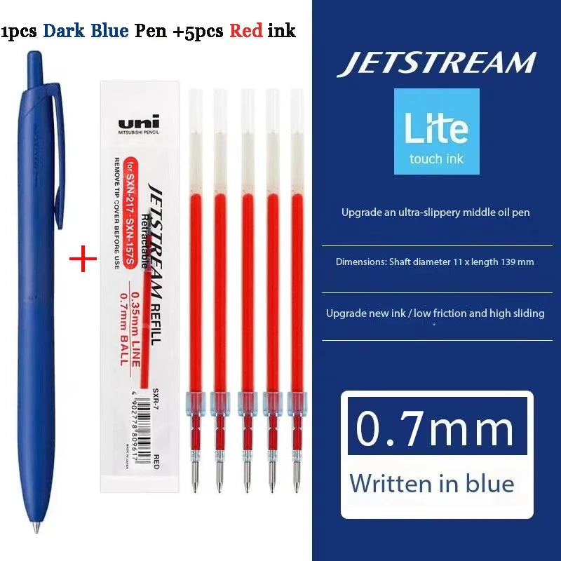 Uni Permanent Ballpoint Pen Jet Stream Anti-slip Cloudy Recycled Eco Shell Friction Super Smooth Ink Oil Pens Portable Supplies