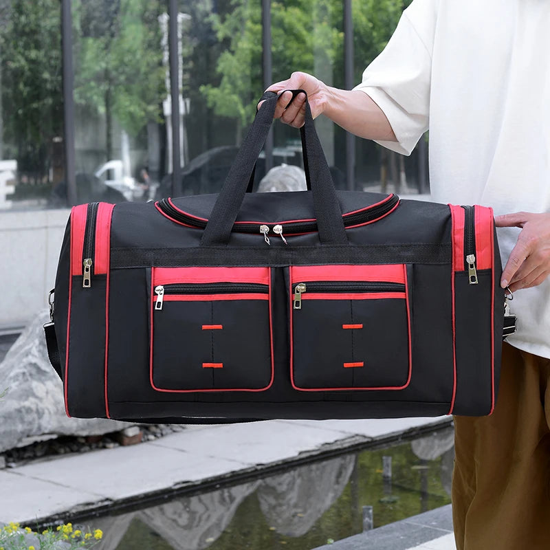 Men's Sports Travel Bag, Extra Large Capacity, Multi-Pocket Crossbody Luggage Bag