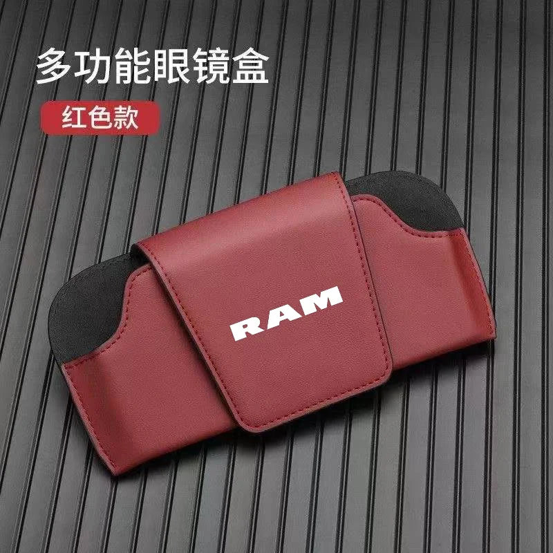 Car Sun Visor Leather Auto Sunglasses Clip Glasses Holder case Storage for RAM 1500 TRX 2500 3500 Rampage 1200 700 ProMaster EV