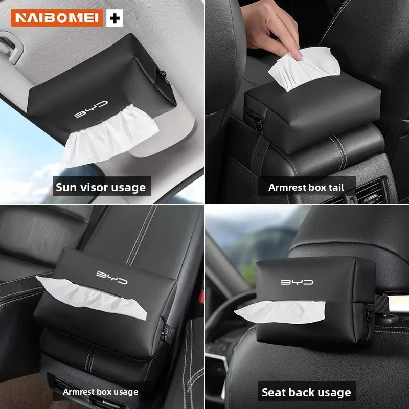 Anti-Scratch Car Armrest Tissue Box for BYD Seal Dolphin Yuan Plus Seal U Frigate 07 Tang EV Han EV Song Pro Auto Accessories