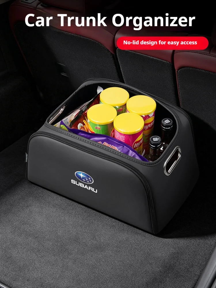 For Subaru Outback Brz Wrx Xv Ascent Forester Impreza Legacy Car Trunk Storage Box Leather Folding Storage Organizer Bag Tool
