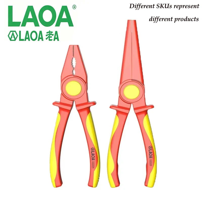 LAOA LA325206 LA325208 Insulated Pliers Set Heavy Duty 1000V High Voltage Resistant For Electrician Live Line Maintenance