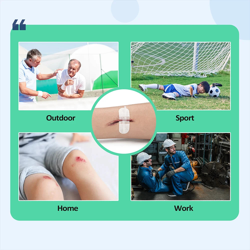 RHINO RECUE Emergency Wound Closure Strip Kit Surgical Quality Laceration Repair Without Stitches Gauze, Bandage Antiseptic Wipe