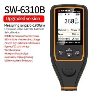 Hot Sell PromotionSNDWAY SW-6310A/B Coating Thickness Gauge 1700um Car Paint Film Tester Automotive Micrometer For Ceramic Metal