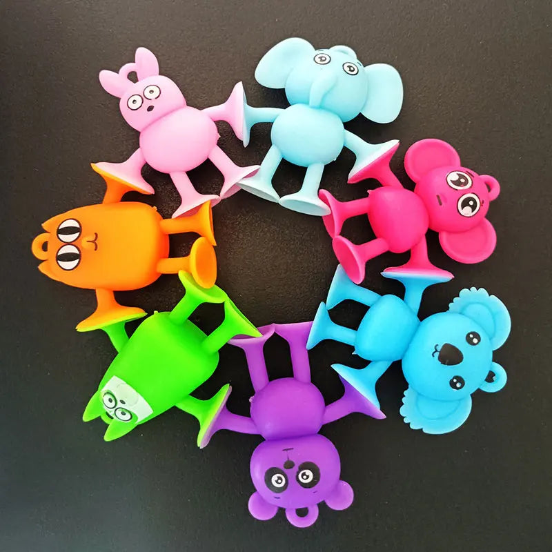 Montessori Animal Silicone Soft Building Blocks Children Toys DIY Suction Cup Assembly Construct Sensory Play Educational Toys