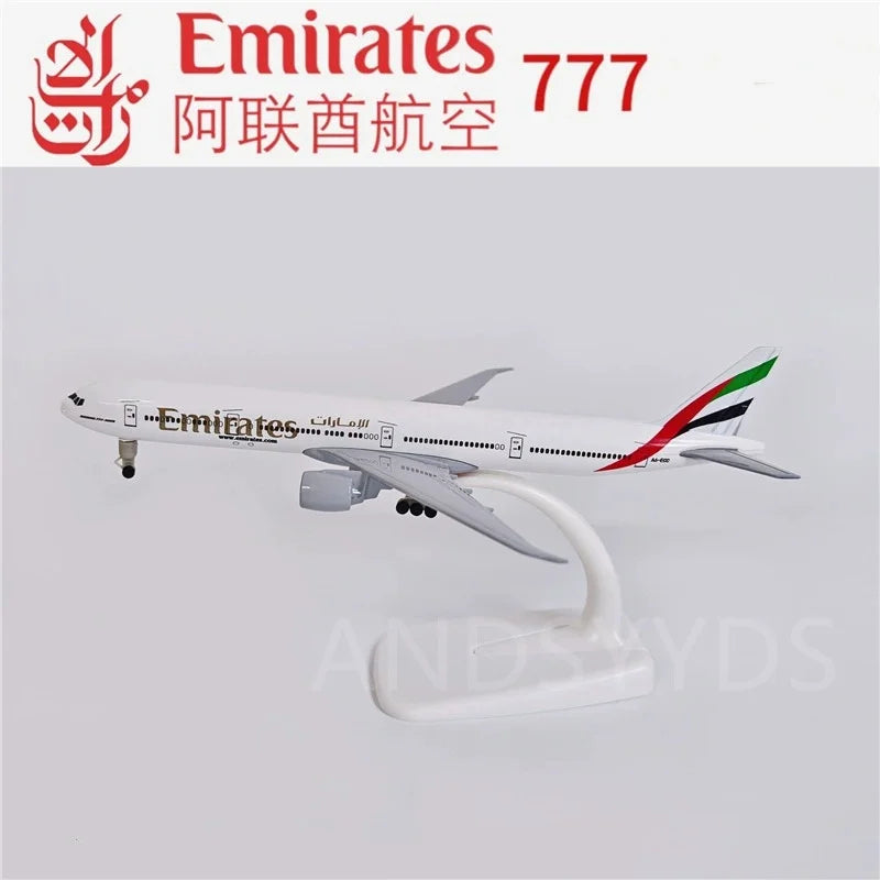 20cm scale aircraft	B777 Emirates Airlines Toy planes w Landing Gears Metal Replica Model airplanes Children toy Christmas gift