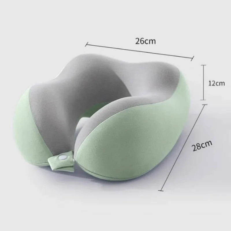 Travel Neck Pillow Memory Foam U-Shaped Soft Portable Neck Support Pillow for Airplane Car Home Office Use Ergonomic Designed