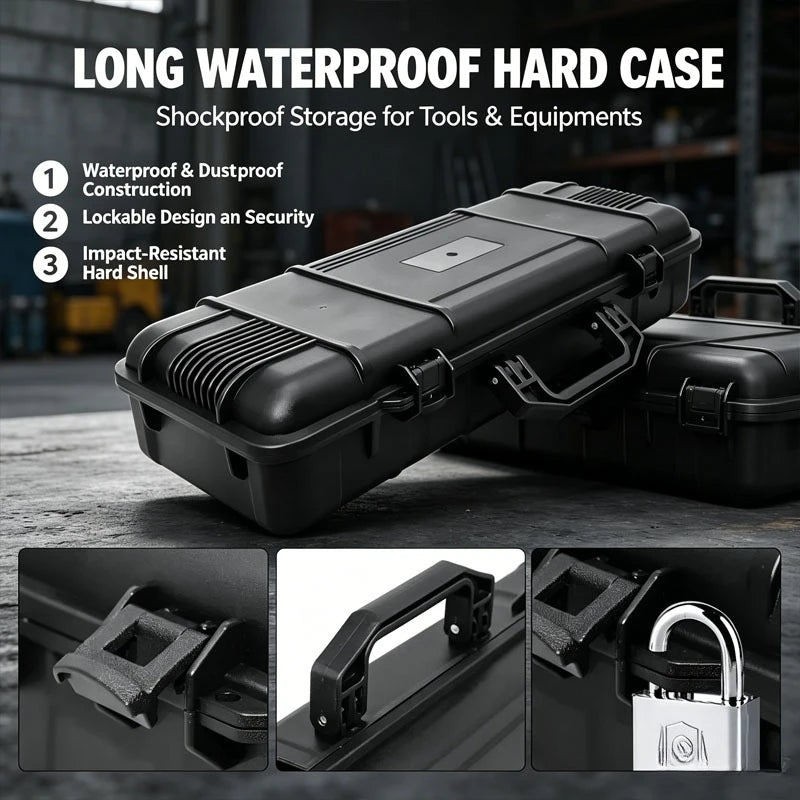 Shockproof Hard Carry Tool Case Water Repellent Safety Storage Box With Sponge For Camera Instrument Organizer Daily Use