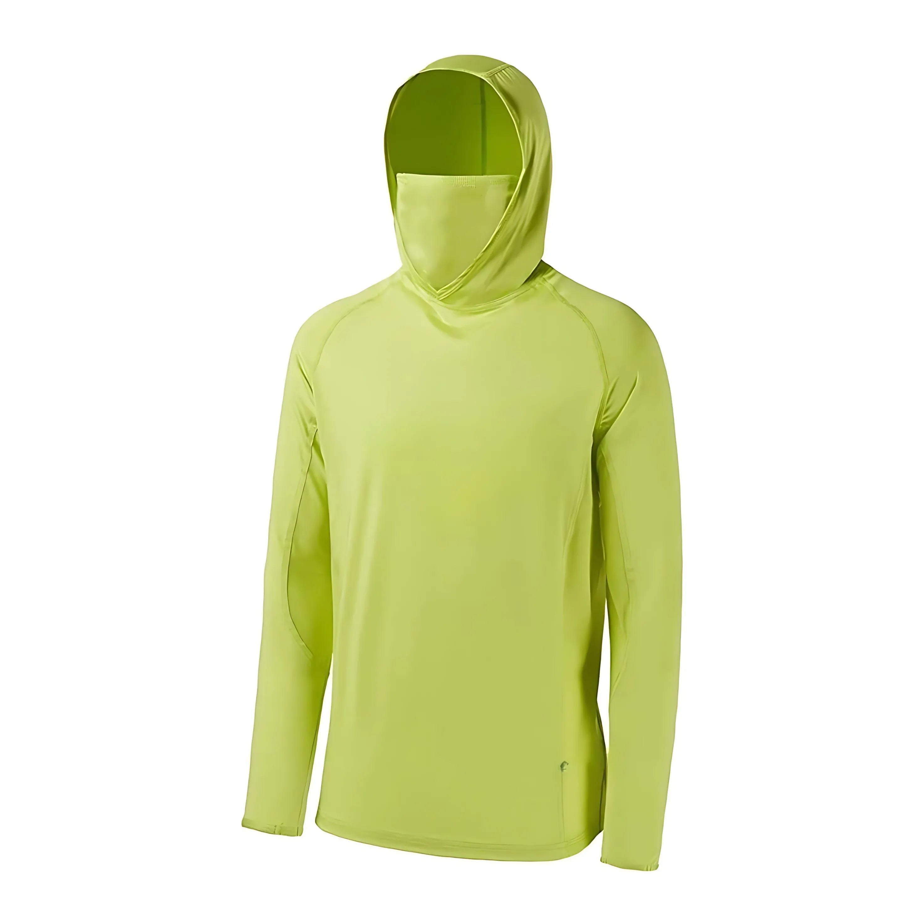 Men's long-sleeved T-shirt with sun protection hooded jacket protective mask one-piece outdoor long-sleeved cap shirt