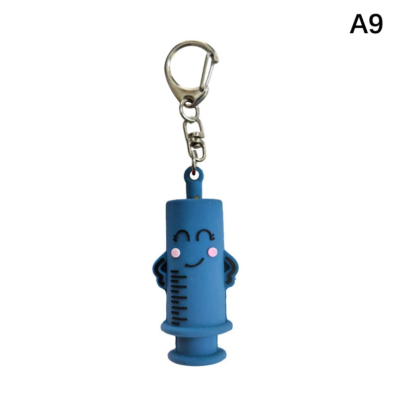 PVC Ampoule Bottle Opener Keychain Syringe-Shaped Cutter Nurse Doctor Aid Medication Vial Breaker Tool