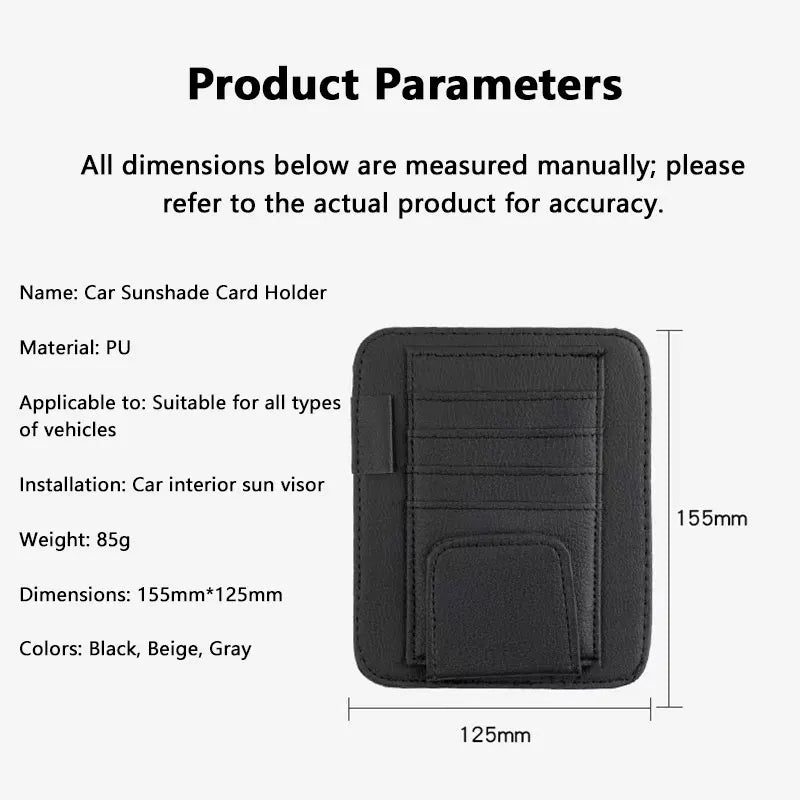 Car Sun Visor Bill Pen Business Card Holder CD Organizer Storage Box Sunglasses Clip Stowing Tidying Car Accessories
