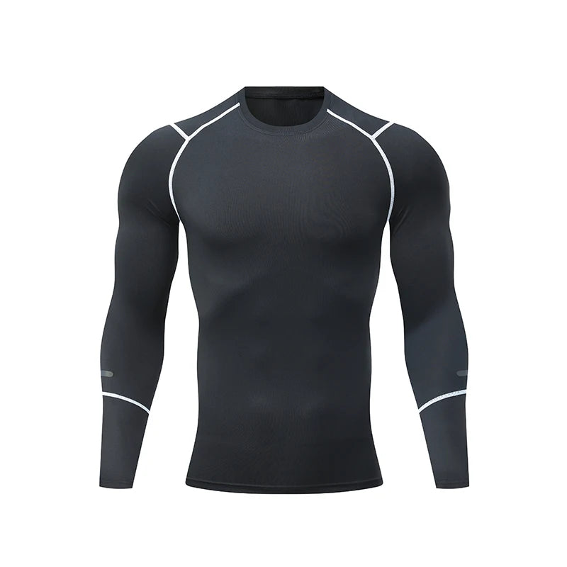 Men's T-shirt Men Running Sport T Shirt Man Compression Fitness Muscel Top Tee Quick Dry Tight Training Gym Sports Shirts Jersey