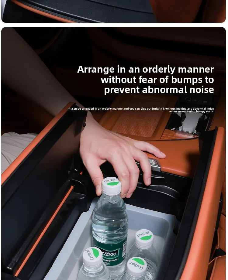 For GWM Wey 07 Car Central Control Armrest Box Refrigerator Silicone Pad Partition Storage Water Cup Holder Non-Slip Organizer