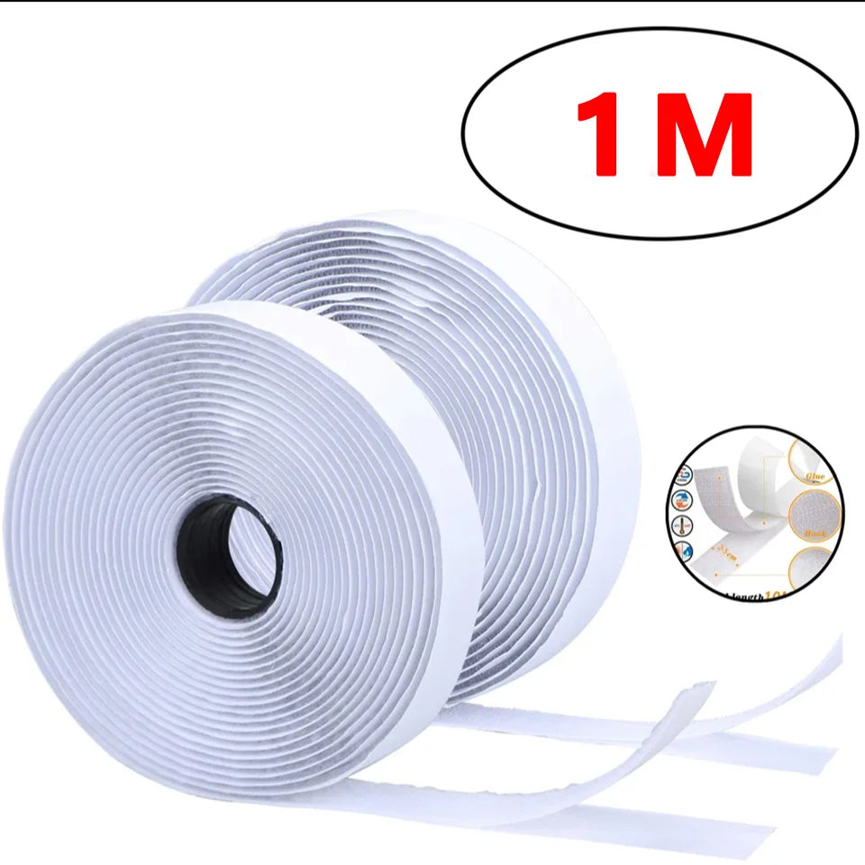 1-10M Strong Self Adhesive Hook and Loop Tape Heavy Duty Sticky Back Nylon Velcros Fastener Strip for Car, Home Office DIY Craft