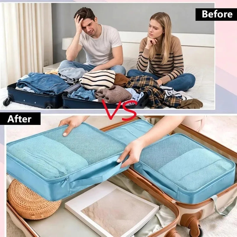For Travel & Home Luggage Packing Large Capacity Suitcase Organiser Bags Portable Lightweight Breathable Material