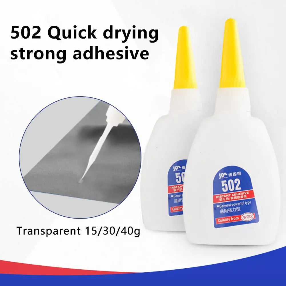502 Super Glue Instant Quick-drying Cyanoacrylate Adhesive Leather Rubber Wood Metal Strong Liquid Glue Tool