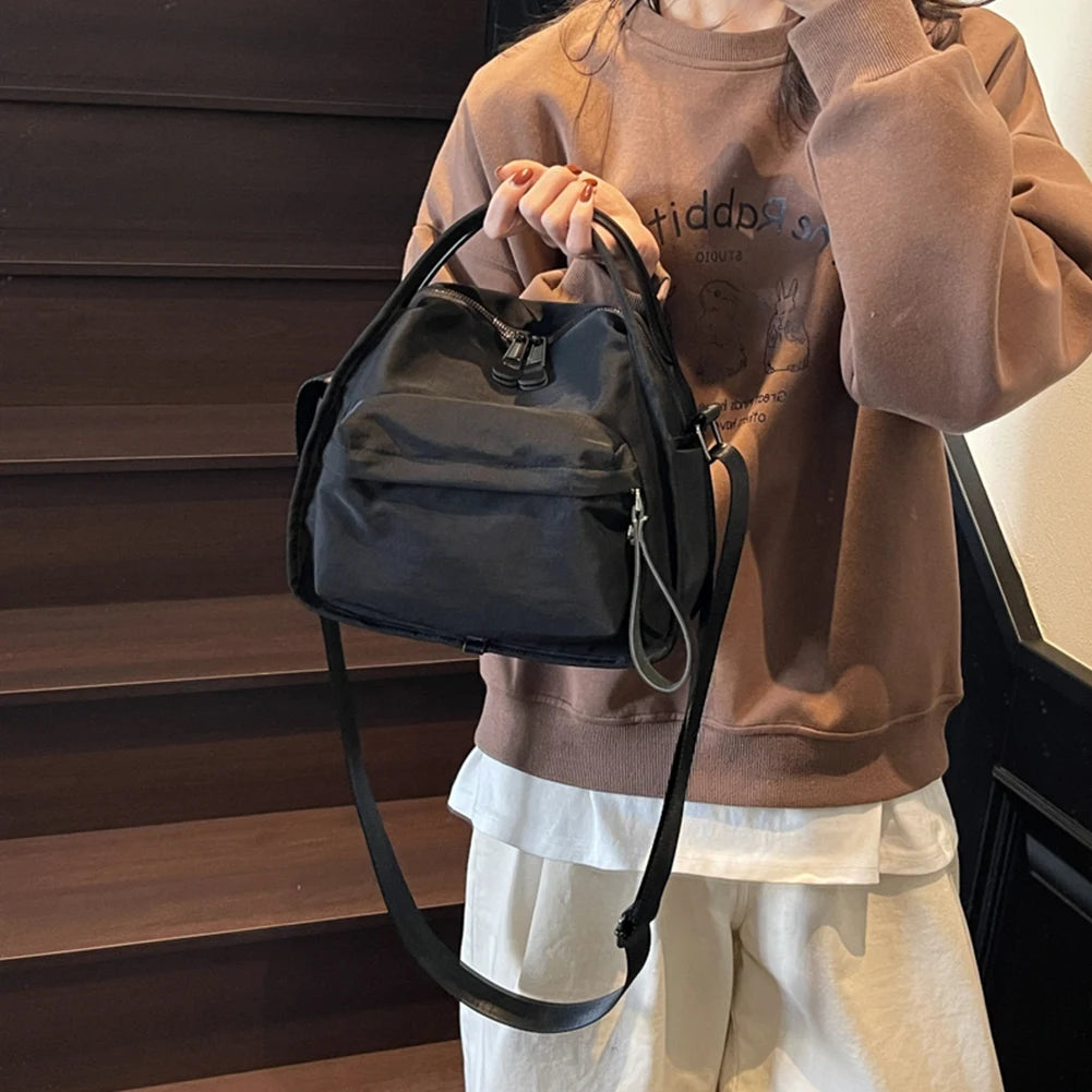 Women Lightweight Sling Bag Large Capacity Casual Crossbody Bag Solid Color Versatile Shoulder Bag Travel Shopping Work Date Bag