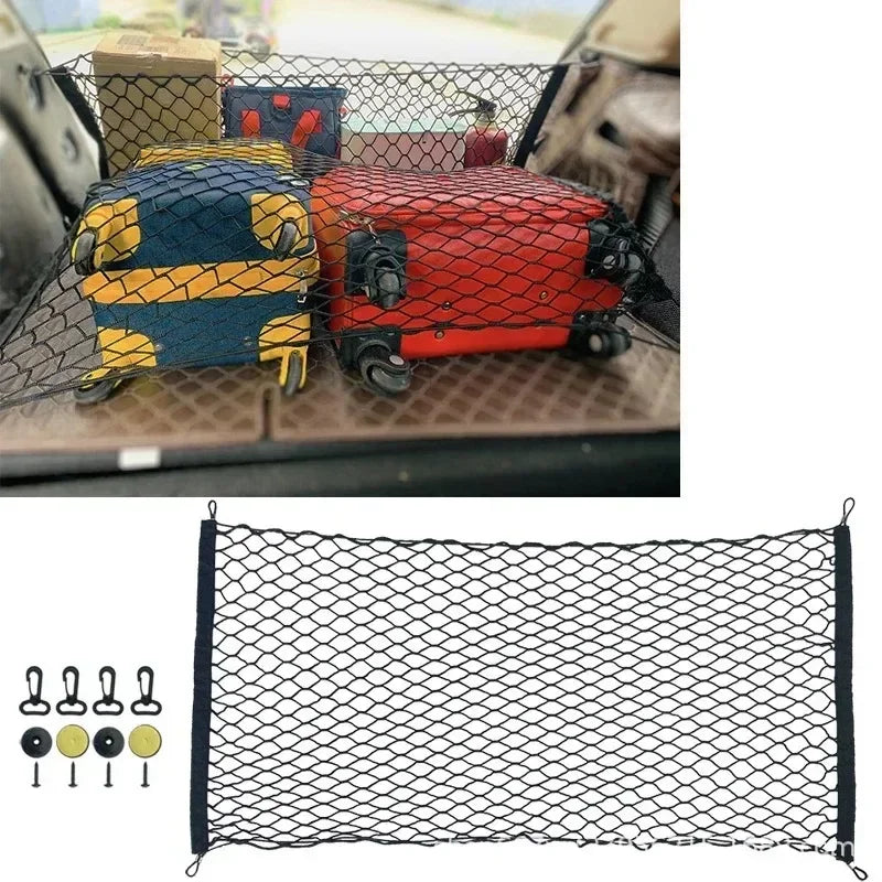 70x70 / 90x40 / 110 x 40 CM Universal Car Trunk Rear Storage Cargo Luggage Nylon Elastic Mesh Holder Stretchable Travel Pocket