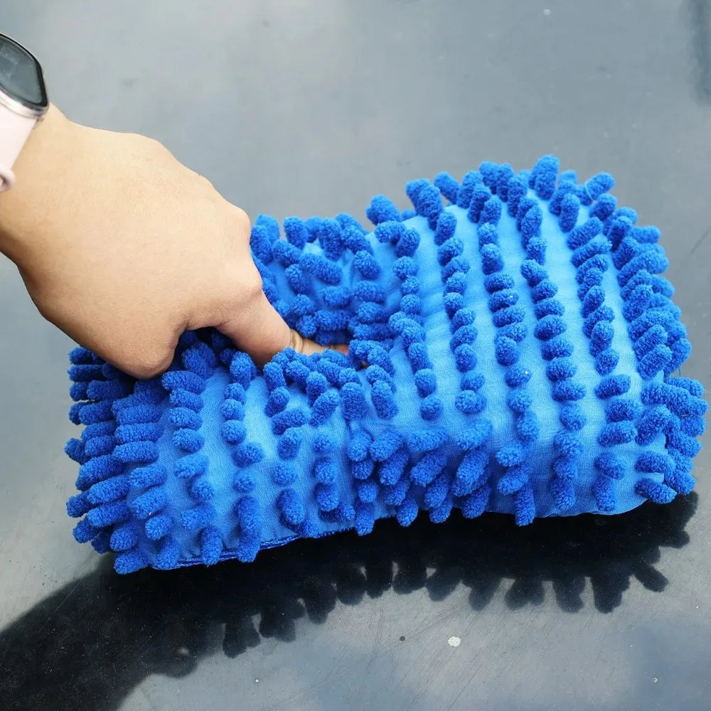 Microfiber Chenille Car Wash Sponge Scratch-Free Cleaning Brush Pad for Cars Motors Floors High Absorbency Durable Car Wash Tool