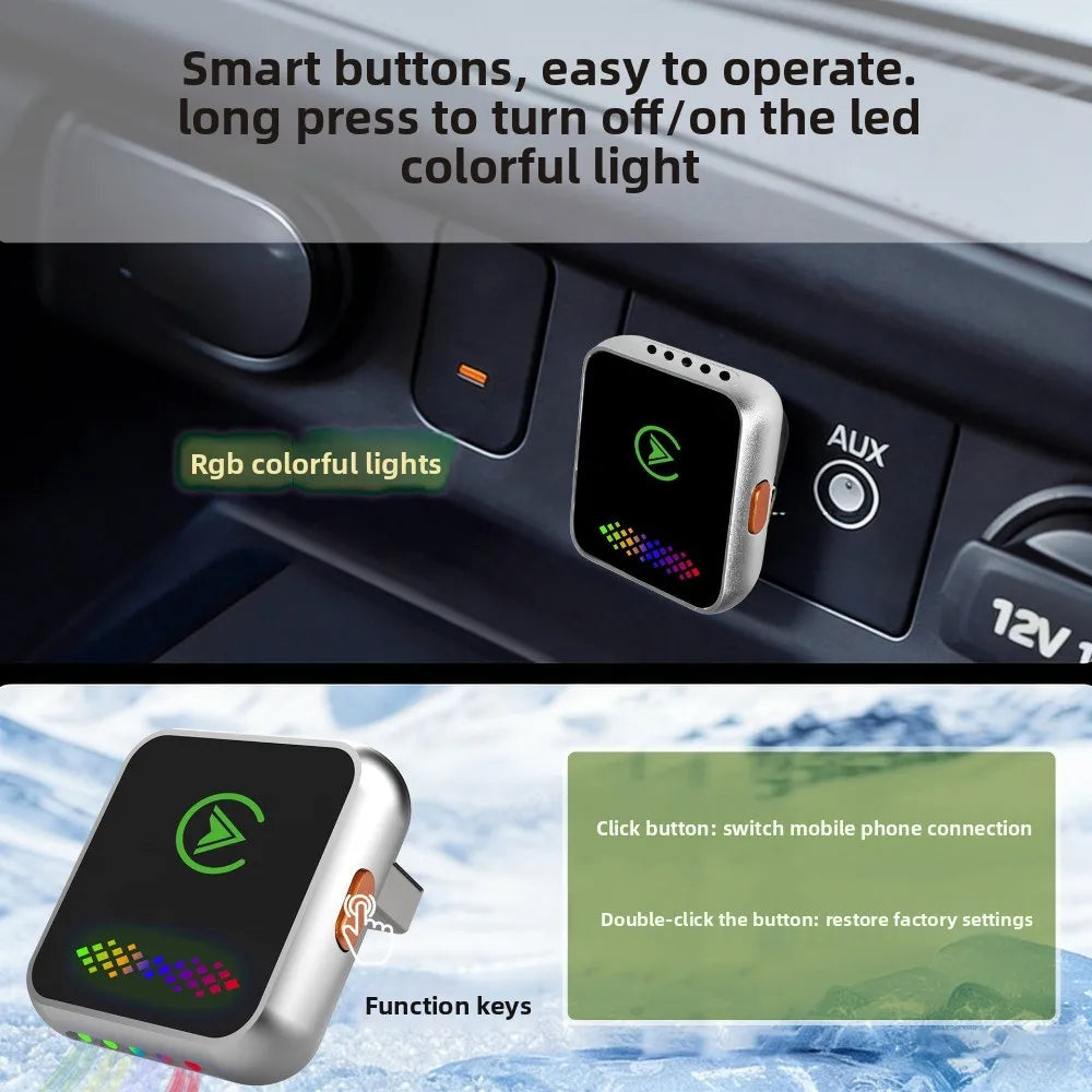 Wireless CarPlay Adapter 2026 Upgraded 2-in-1 Android Auto Wired to Wireless Plug and Play Fast Stable Dongle for iPhone Android