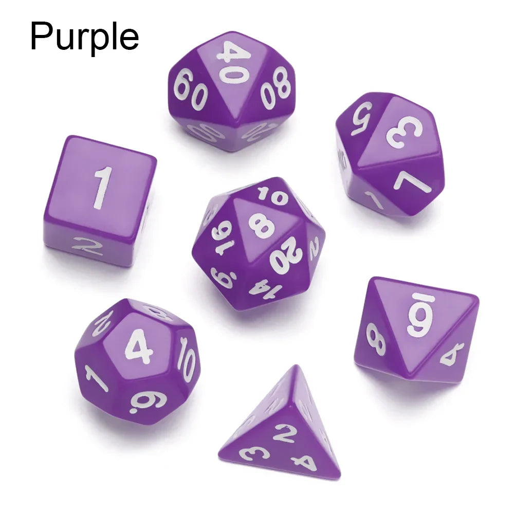 7Pcs/Set Polyhedral Black Dice Set Game Dice For TRPG DND Accessories Polyhedral Dice For Board Card Game Math Games