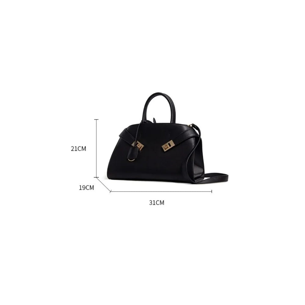 High-end Niche Design Tote Bag, Large-capacity Cowhide Shoulder Messenger Bag, Unique Texture, Fashionable and Simple