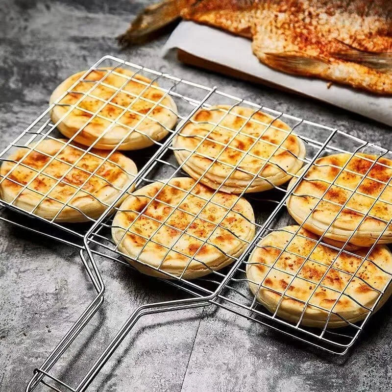 Grill Basket bbq net BBQ Basket Large Folding Grill Basket with Removable Handle.Grill Baskets for Outdoor Grill