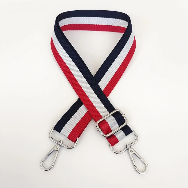 New Shoulder Strap Bag Accessories Colorful Versatile Single Shoulder Oblique Span Extended Wide Bag Adjustable Striped Webbing