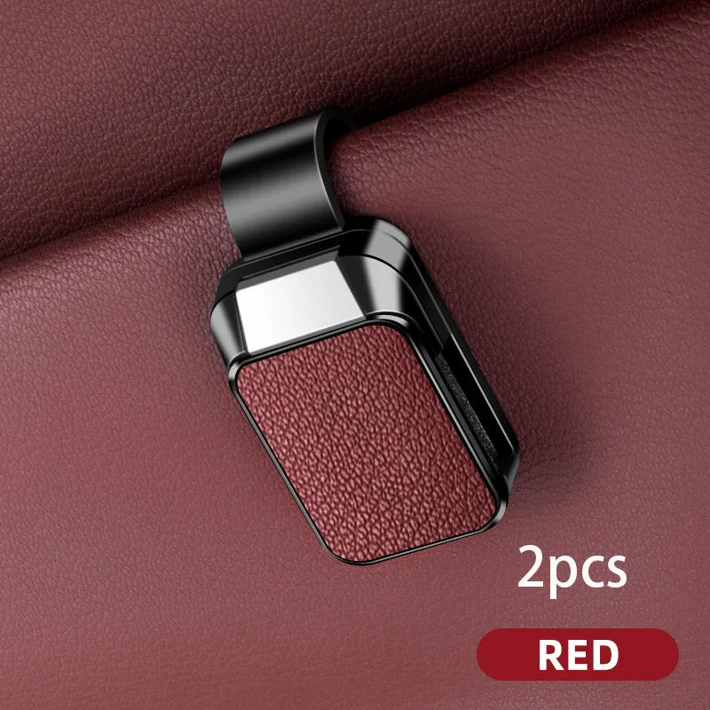 ABS Car Sunglasses Holder Sun Visor Eyeglass Clip with Leather Texture Auto Glasses Ticket Card Clip Interior Accessories