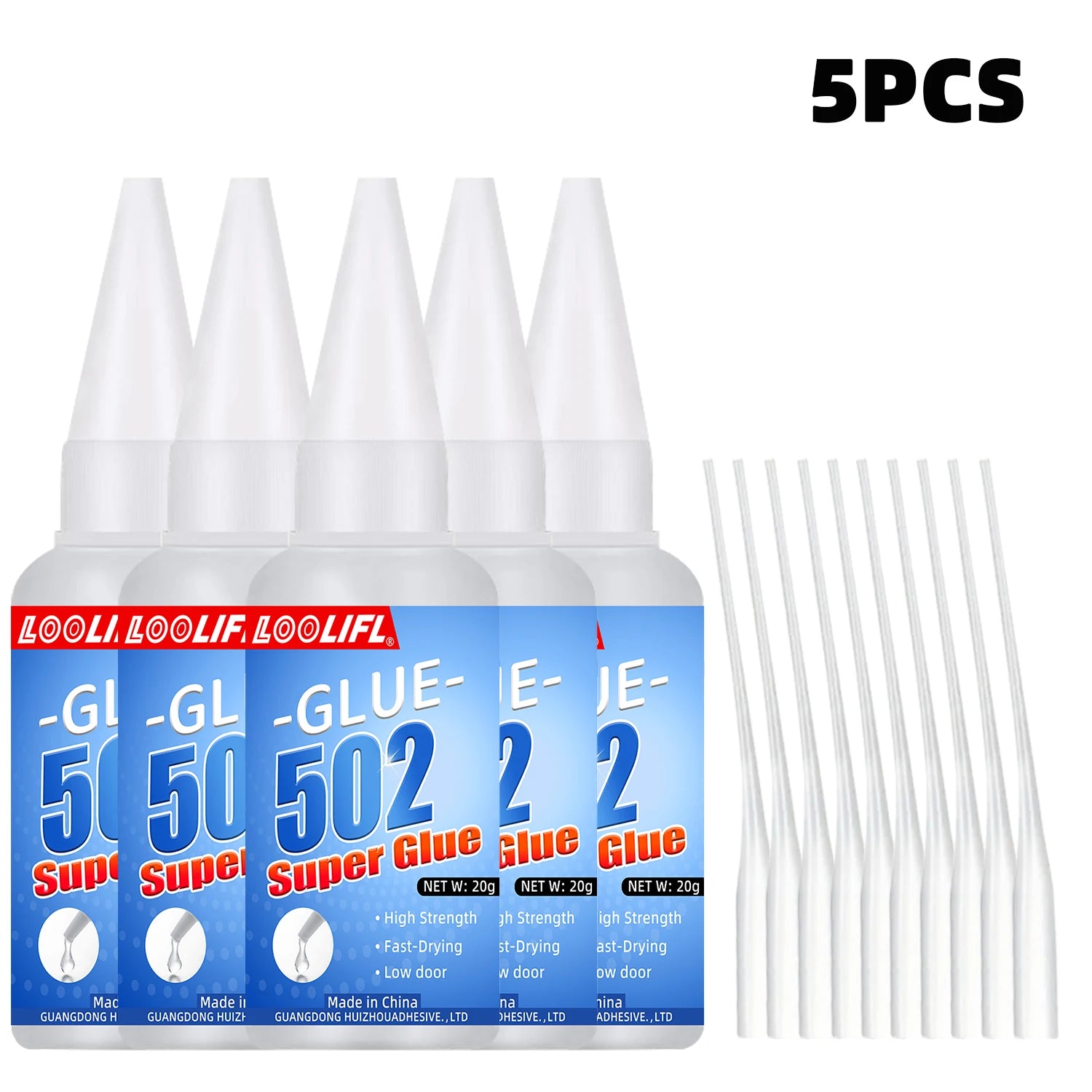 502 Super Glue 20g 1-5pcs Instant Strong Bond Adhesive Fast Dry Universal Glue for Plastic Wood Metal Rubber Ceramic DIY Repair